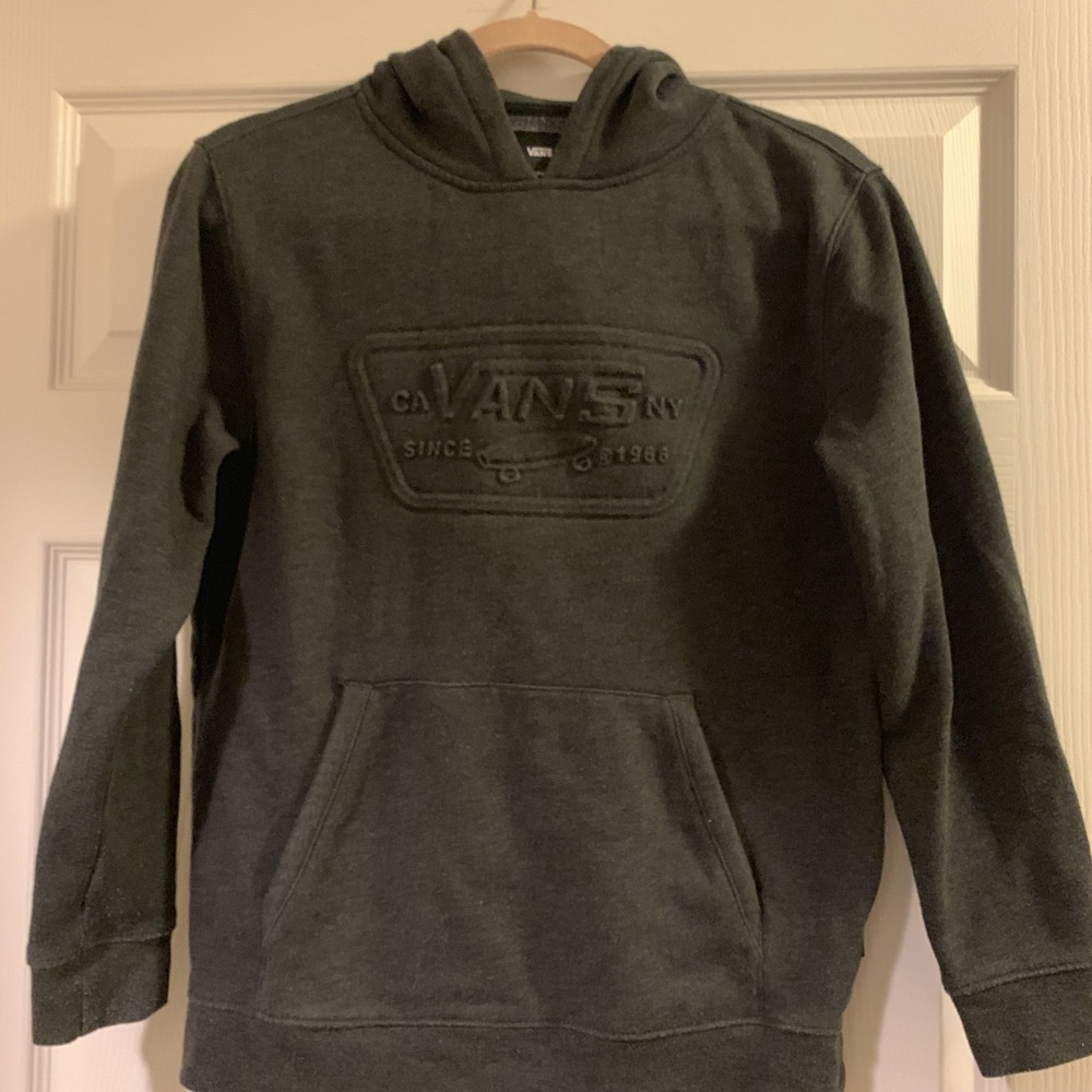 Boys Large Vans embossed grey heathered hoodie